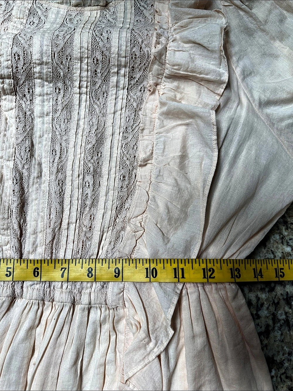 Happy Nature Ruffle Mini Dress in Peach Pink Size Small Prairie Victorian Coquet - Picture 9 of 13